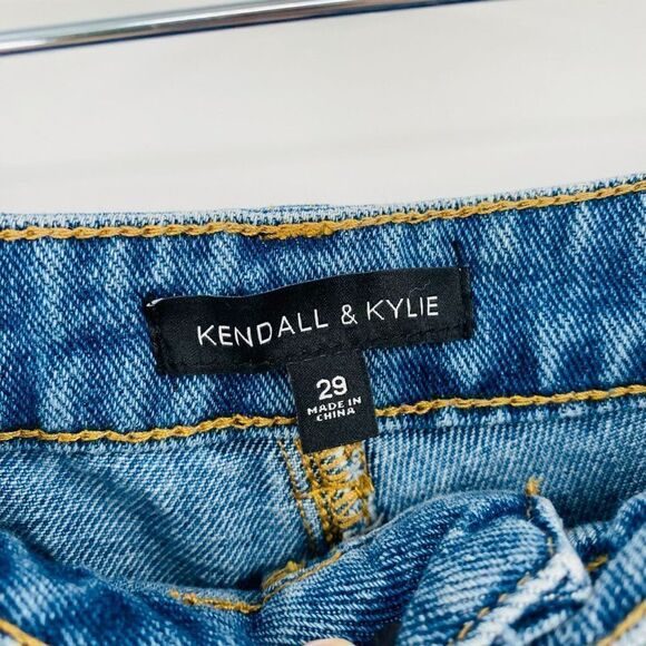Kendall & Kylie Size 29 Light Wash Cuffed High Rise Denim Shorts - Picture 5 of 8